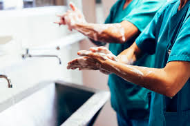 This is a picture of two nurses washing their hands.