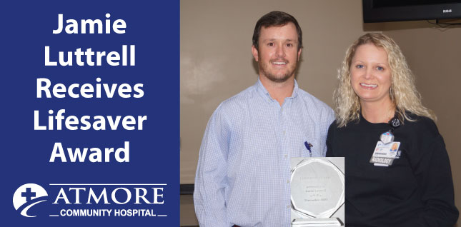 Luttrell Receives Lifesaver AwardLuttrell Receives Lifesaver Award